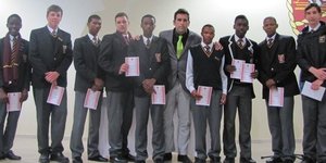 Seuns hokkiespan saam met mnr Ludwig Schutz, afrigter 